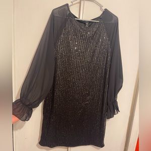 Black sequin mini dress Plus size